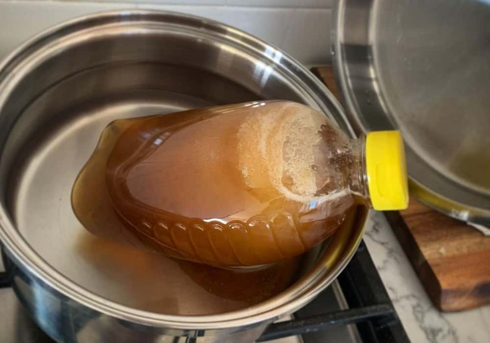Melting honey: temperature
